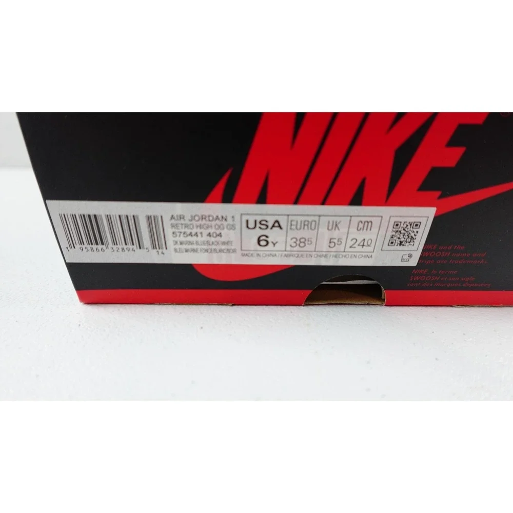 AIR JORDAN 1 RETRO HIGH OG DARK MARINA BLUE (GS) YOUTH SIZE 6 NEW 575441-404‎